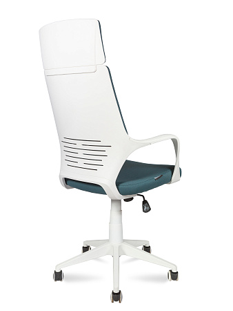 Кресло офисное / IQ / (White plastic blue) белый  пластик / голубая ткань