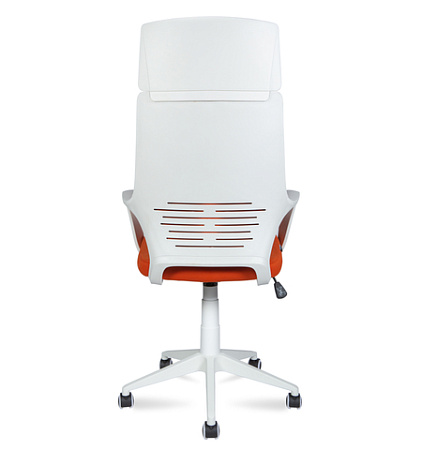 Кресло офисное / IQ / (White plastic orange) белый пластик /оранжевая ткань