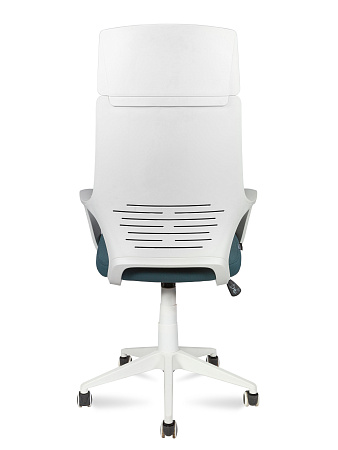 Кресло офисное / IQ / (White plastic blue) белый  пластик / голубая ткань