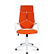 Кресло офисное / IQ / (White plastic orange) белый пластик /оранжевая ткань